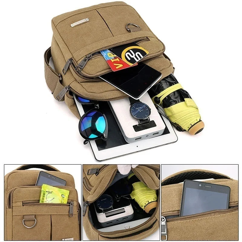 2022 New Men Canvas Shoulder Bag Casual Travel Men's Crossbody Bag Luxury Men Messenger Bags Satchel Handbags Tote