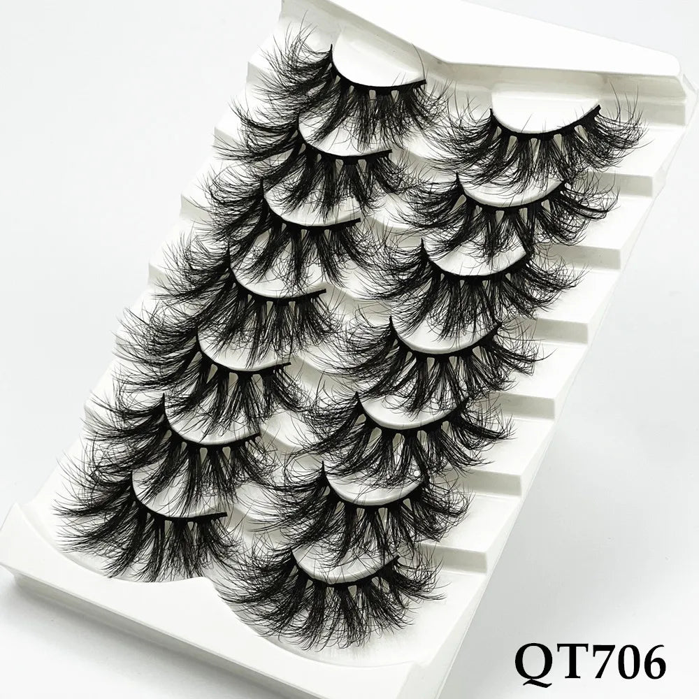 5/7/8 pairs 3D mink Lashes ,soft fluffy natural false eyelashes，individual eyelash extension, makeup tools lashes wholesale