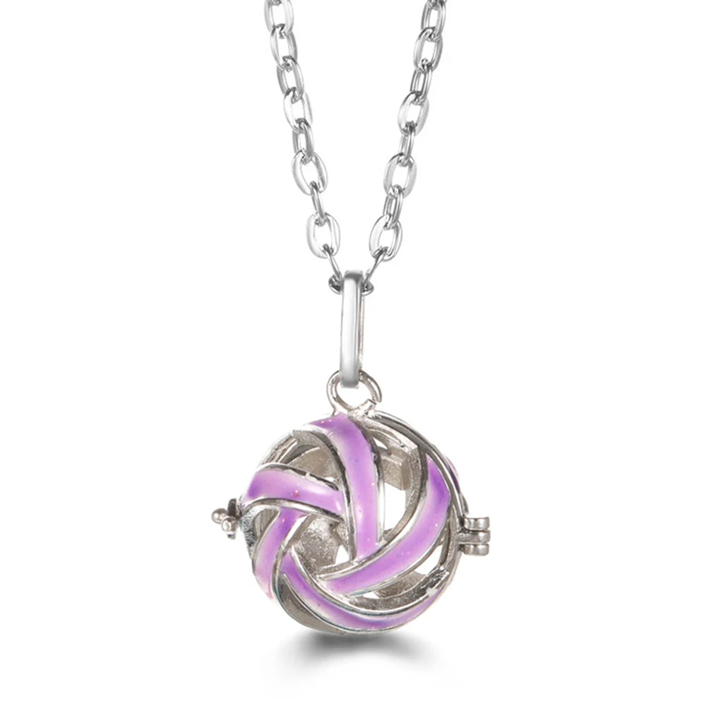 United States Chime Music Ball Woman Caller Essential Oil Necklace Perfume Diffuser Color Footprint Pendant Aromatherapy Jewelry