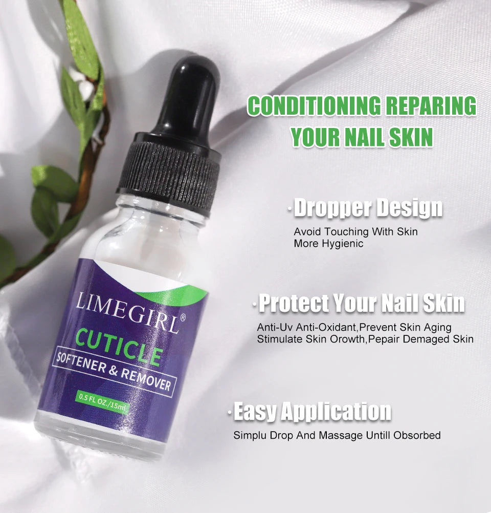 15ML Nail Soften Oil Cuticle Remover for Gel Overgrown Cuticles Soften Eliminating Exfoliant for Nails Manicure Pedicure Viralgem Store