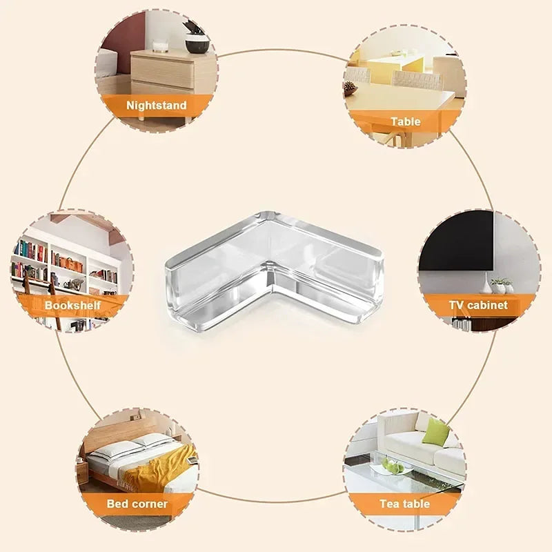 4/10pcs Children Anti Collision Corner Edge Protection Guards Baby Safety Corner Silicone Protector Table Soft Transparent