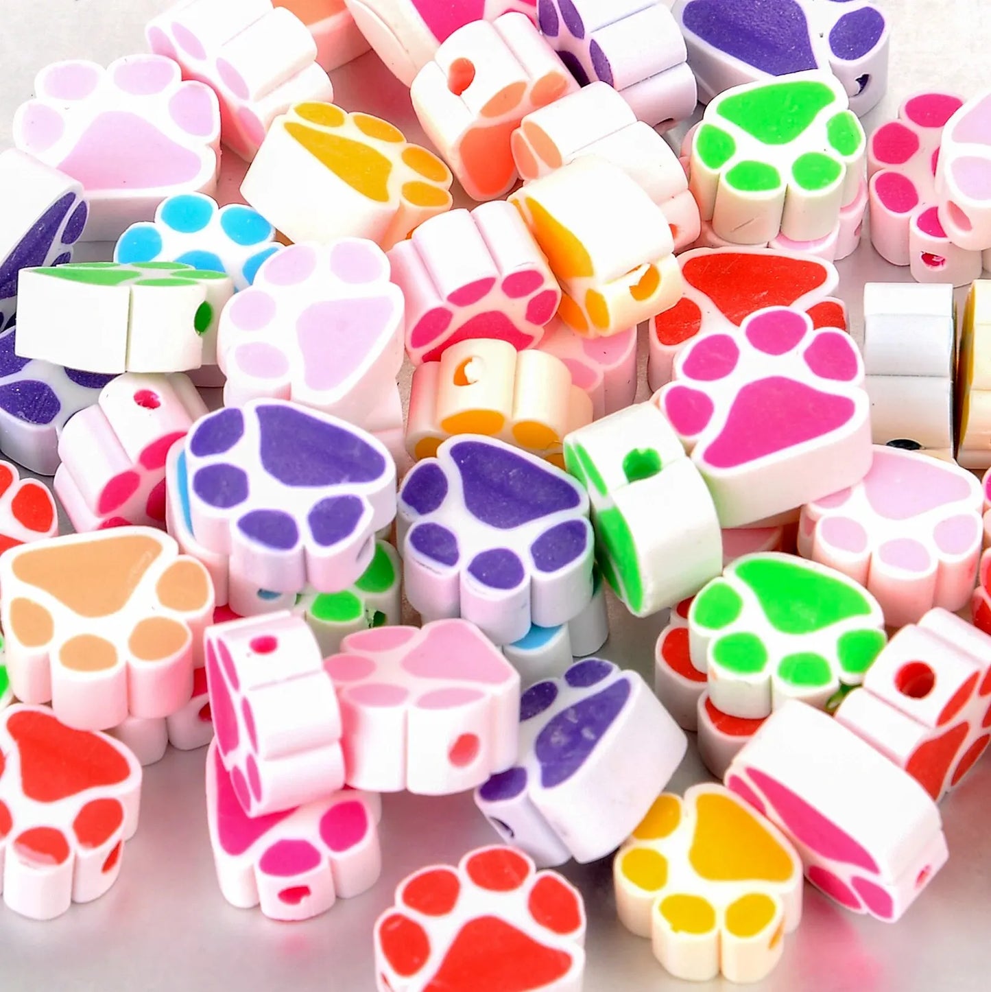 30pcs 10mm Heart Shape Beads Fruit Polymer Clay Beads Spacer Loose Beads for Jewelry Making DIY Handmade Bracelet