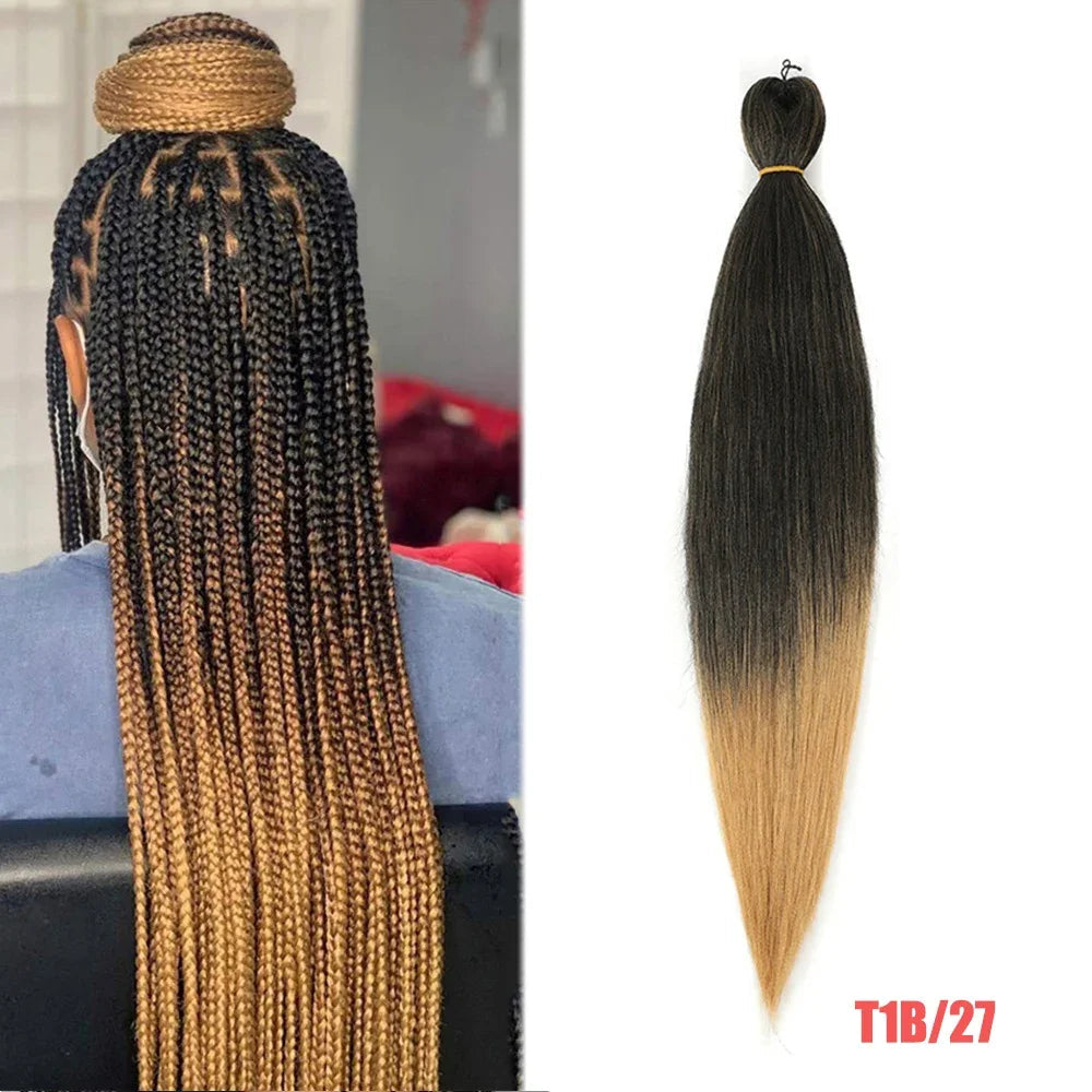 Synthetic Fiber Braiding Hair Ombre Braiding Hair For Women Easy Braid Wholesale 1B# 99j 27# 30# 1B/27 Pre-stretched Braids Viralgem Store