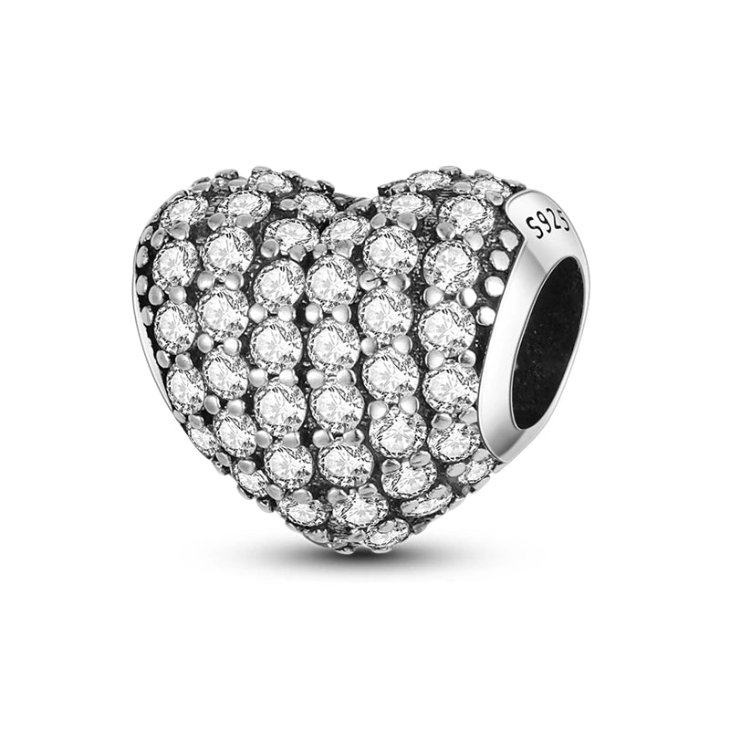 925 Sterling Silver Minimalist Heart Shapes Series Charms Beads Fit Original Fine Bracelets S925 DIY Jewelry Gifts Accessory