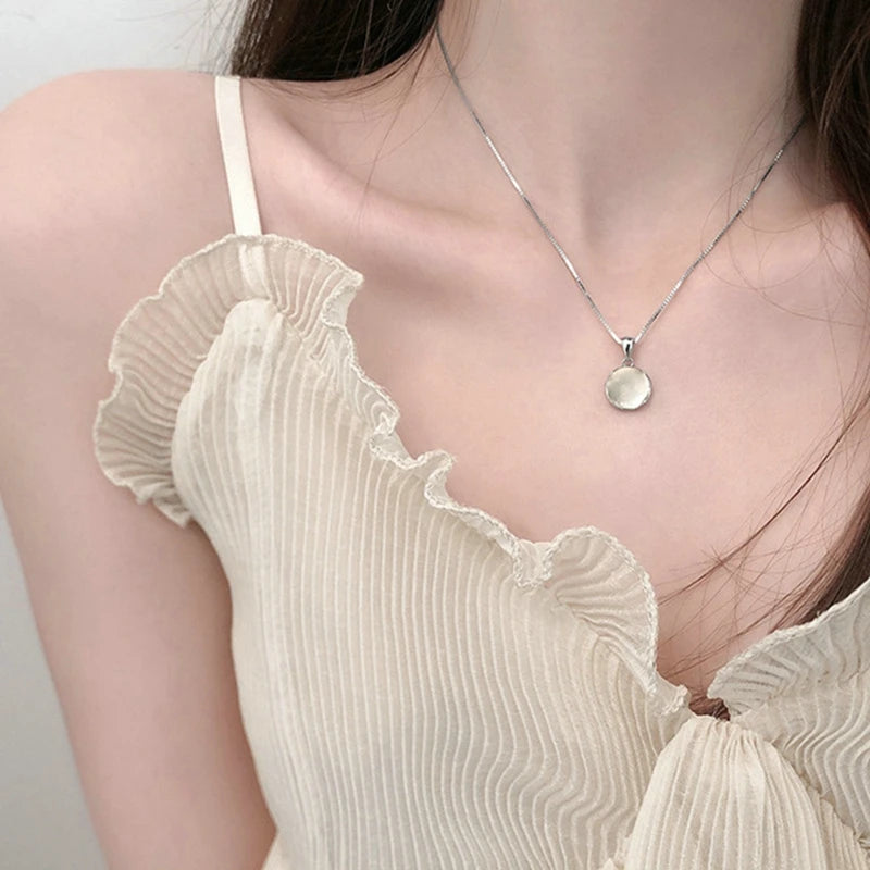 Sweet Cute Shiny Zircon Star Pendant Necklace Korean Fashion Elegant Girls Women Bow Knot Round Crystal Clavicle Chain Jewelry