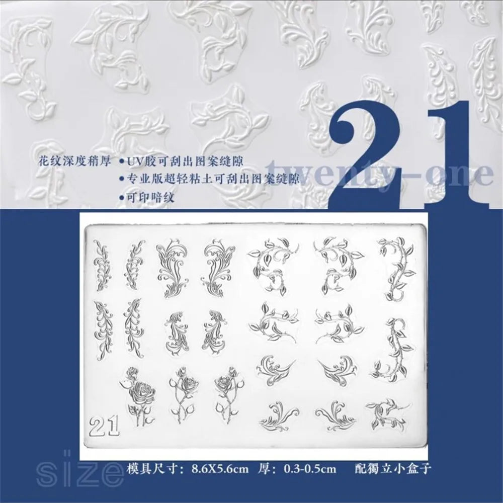 1pc Sweater Knitting Lace 3D Acrylic Mold Nail Art Decoration Nails DIY Design Silicone  Nail Art Template Nail  Mold