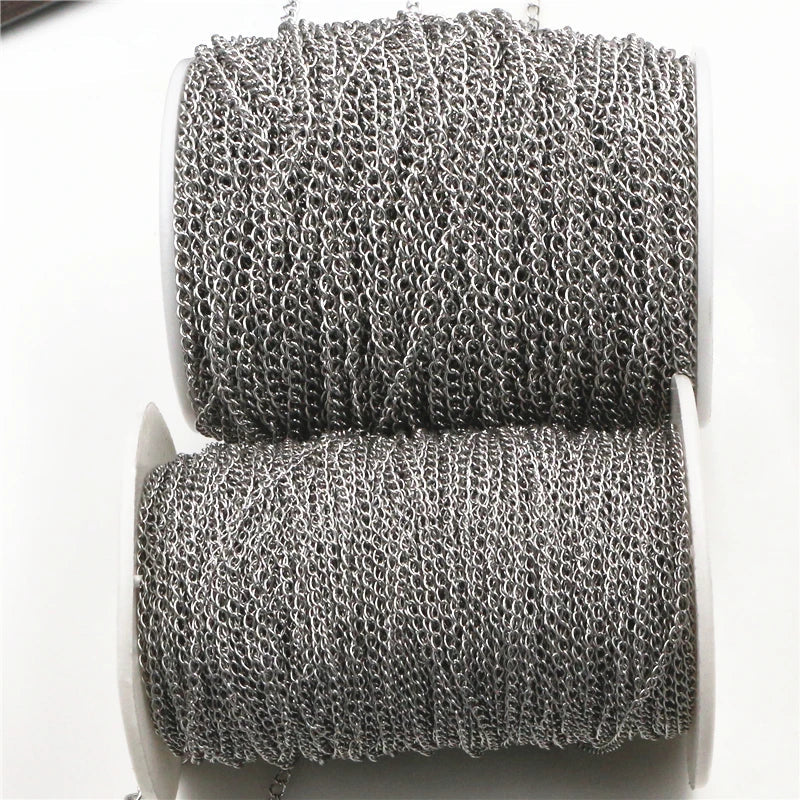 5 Meters/Lot Never Fade Stainless Steel Gold Necklace Chains Bulk For DIY Jewelry Findings Making Materials Handmade Supplies Viralgem Store