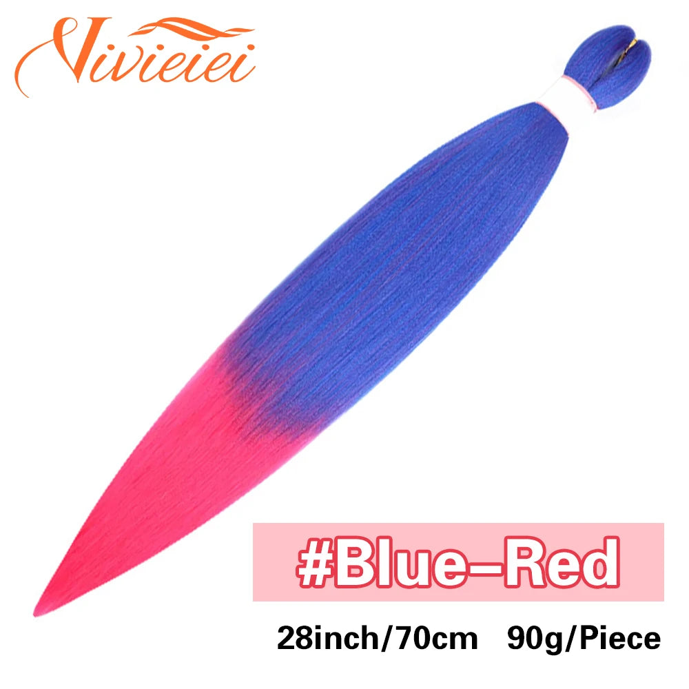 Synthetic Jumbo Braids Hair Extensions 28 Inch Braiding Hair Pre Stretched Orange Green White Blue Red Pink Purple Braids Viralgem Store