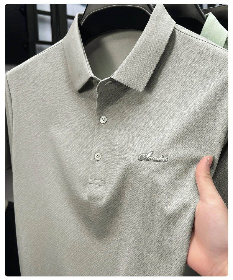 Top Grade Designer Brand Polo Shirt Men Summer New High Short Sleeve Regular Solid Casual Tops Fashions Mens Clothes 2025 Viralgem Store