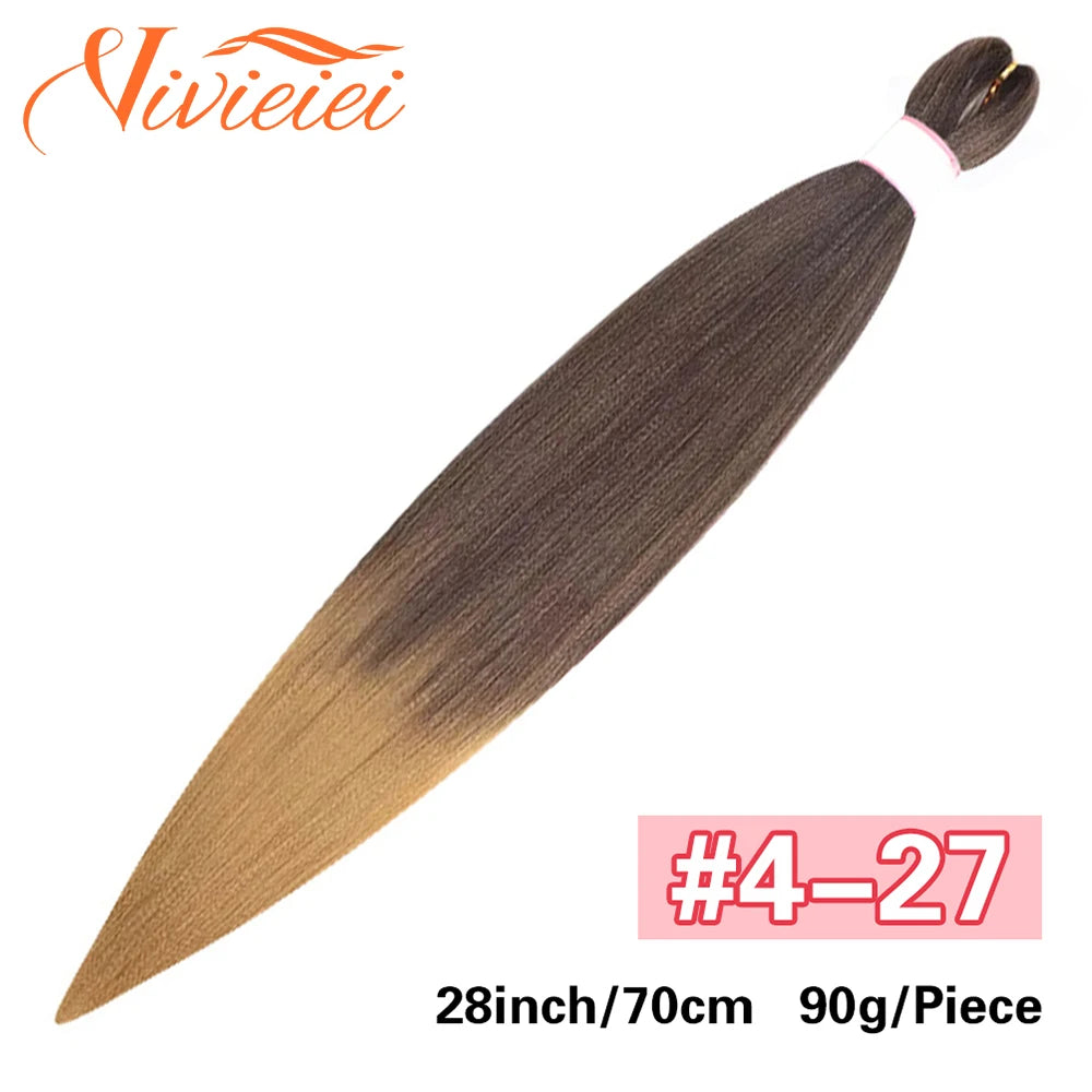 Synthetic Jumbo Braids Hair Extensions 28 Inch Braiding Hair Pre Stretched Orange Green White Blue Red Pink Purple Braids Viralgem Store