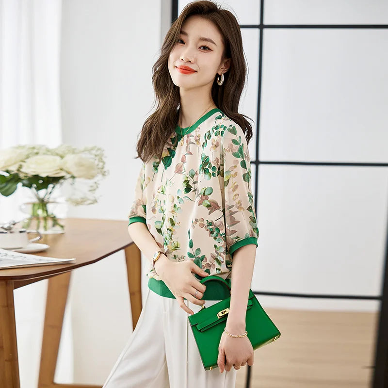 Trendy Ladies' Unique Design Short Sleeve T-shirts Fashion Print Tees for Women Cool Summer Daily T-shirts Casual Top