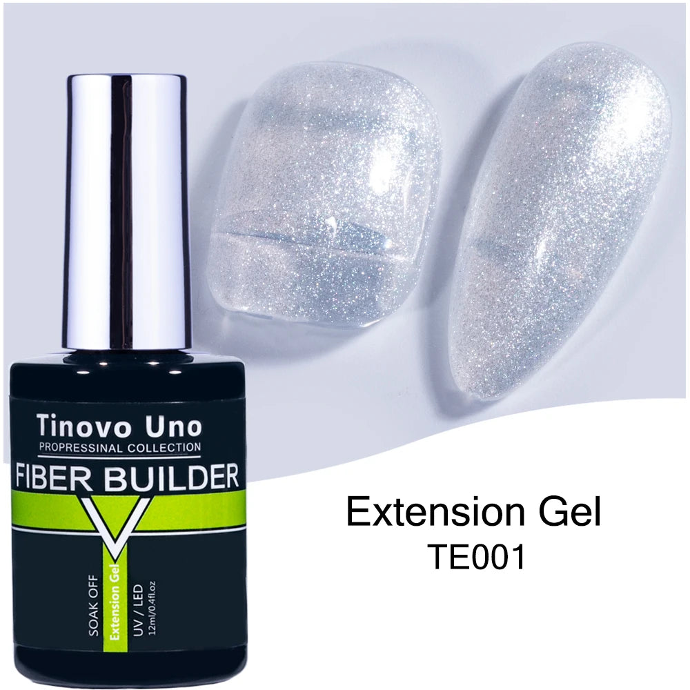 Tinovo Uno 41 Colors Builder Nail Gel in A Bottle Fiber Gel for Extensions Semi Permanent UV Building Poly Acrylic Nails Liquid