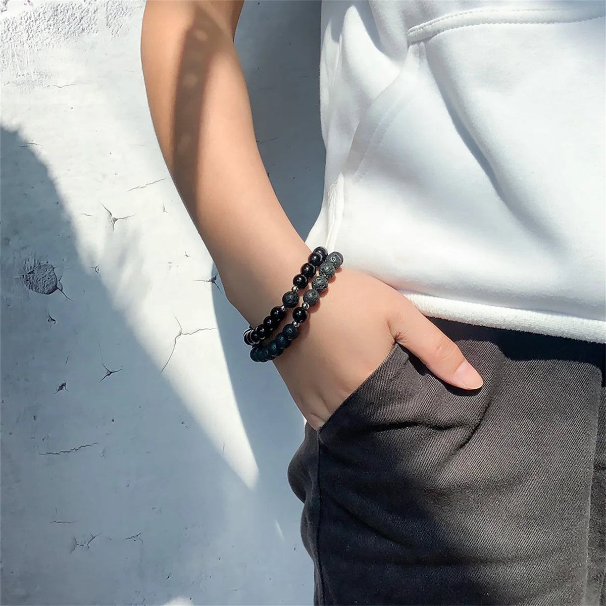 2pcs/set Natural Stone Beads Bracelet for Women Men Lovers Magnet Attraction Couple Distance Bracelets Best Friends Jewelry Gift