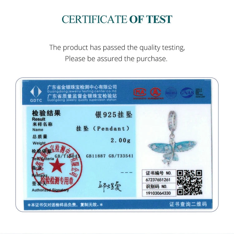 WOSTU 925 Sterling Silver Magical Flying Fish Pendants Blue Ocean Whale Bead Fit Original Bracelet DIY Charms Jewelry Making