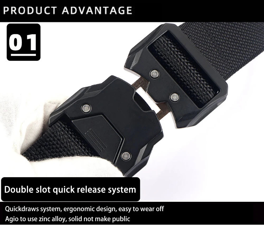 1pc Men's Belt Outdoor Tactical Belt Multi-Function Buckle Nylon Belt High Quality Alloy Buckle Belt Sports Canvas Neutral Belts