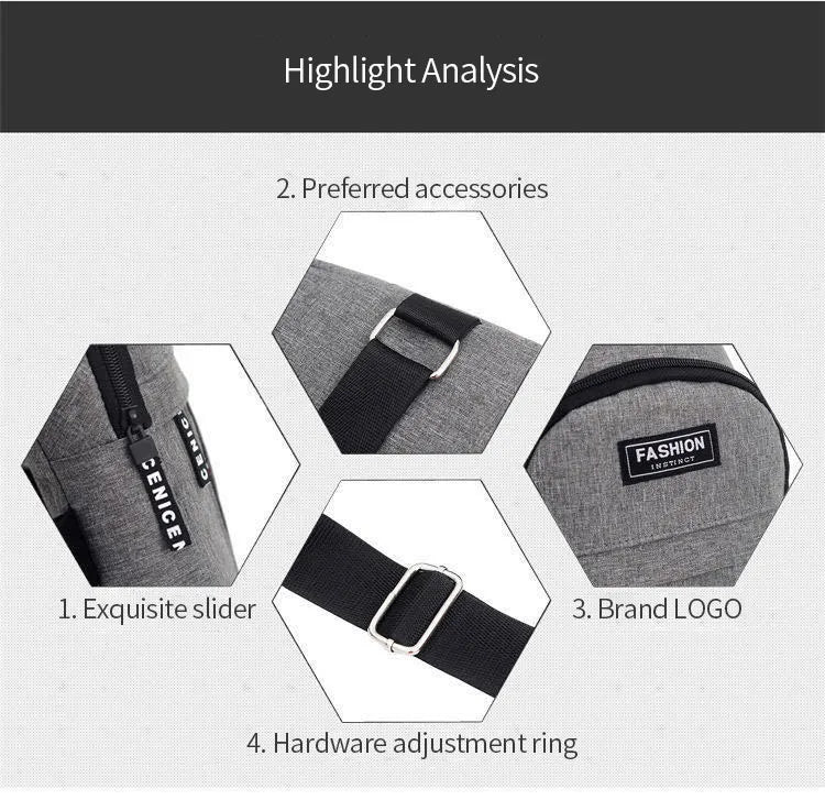 Waist Bag Men Outdoor Nylon Solid Color Shoulder Small Canvas Chest Pack for Crossbody Bags Hip Hop Streetwear Bag Fanny Pack