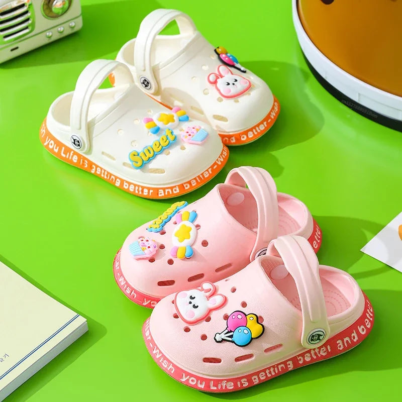 Summer Children Garden Slippers Shoes Boys&Girls Beach Sandal Kids Lightweight Breathable Cute Cartoon Slip Baby Slippers
