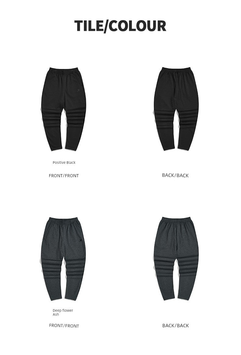 Xtep Fleece-lined Thermal Knitting Pants Male Fall and Winter New Arrival Training Workout Pants Loose Casual Straight Men's Pants