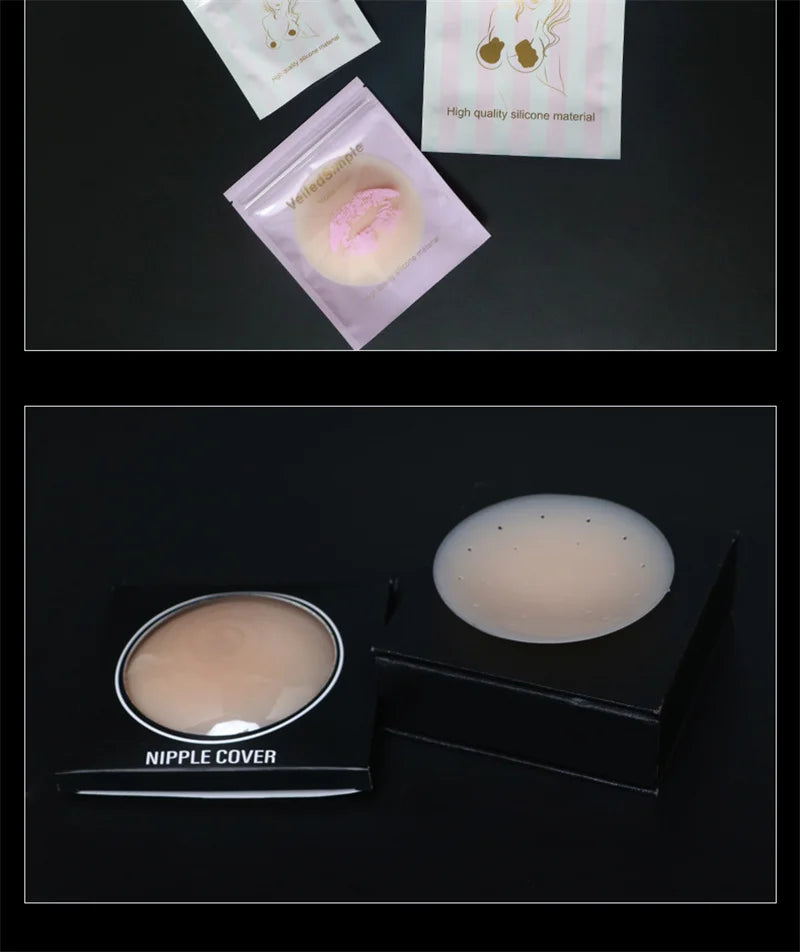 Women Silicone Breast Petals Reusable Invisible Self Adhesive Nipple Cover Breast Bra Pasties Mat Stickers Intimates Accessories