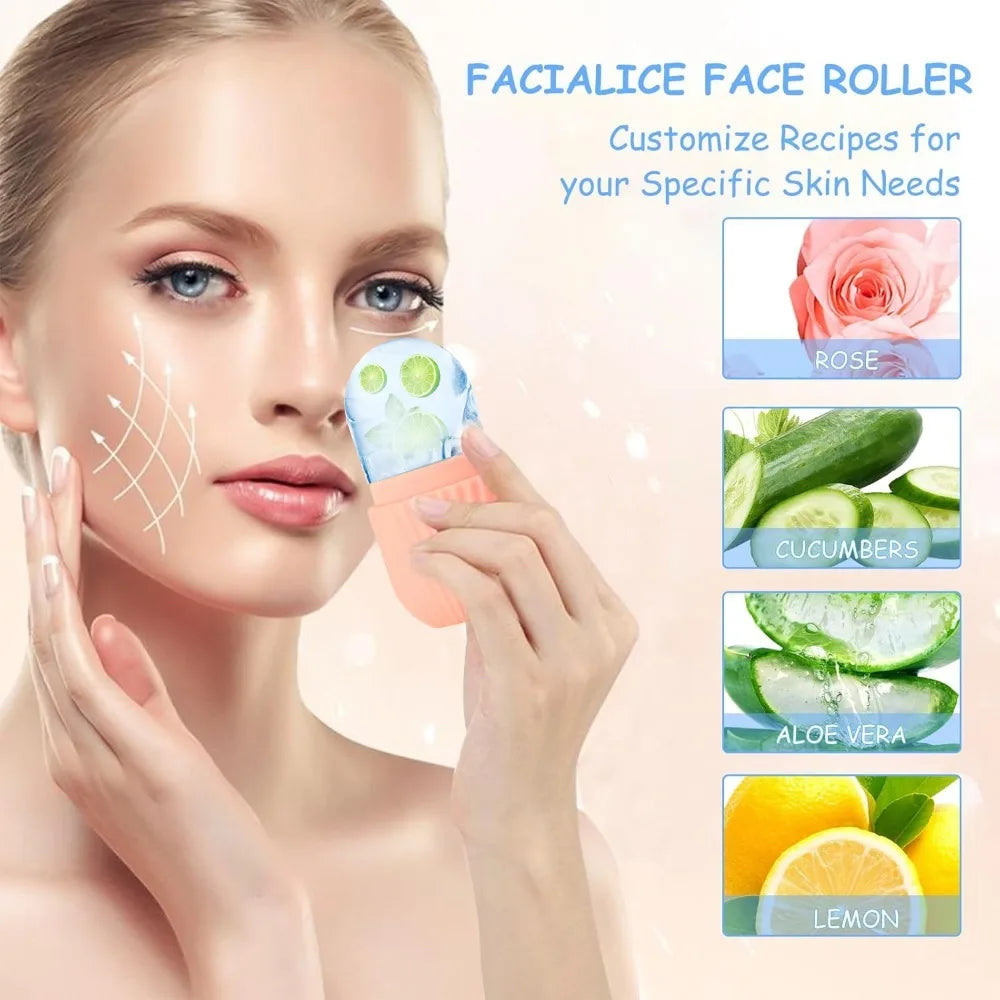 1/3PCS Ice Face Roller Stainless Steel Gua Sha Board Set Facial Massager Face Massage Roller Face Lifting Beauty Skin Care Tools Viralgem Store