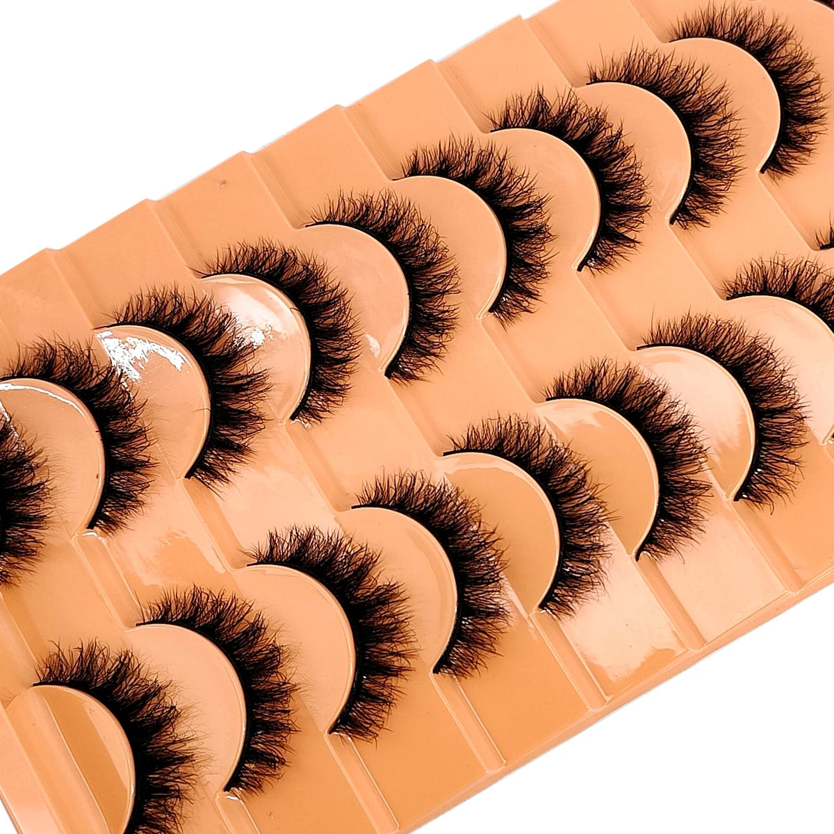 10 Pairs 3D Faux Mink Lashes Fluffy Soft Beauty Wispy Natural Short False Eyelashes Curly lashes Makeup Classic Thick eyelashes