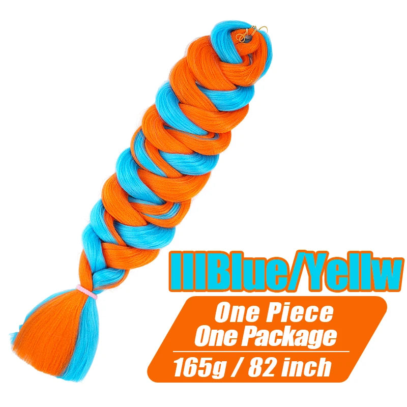 Xpression Jumbo Braiding Hair 82 Inch 165g Crochet Hair Pre Stretched Box Twist Braids Synthetic Hair Extensions For BWomen Viralgem Store