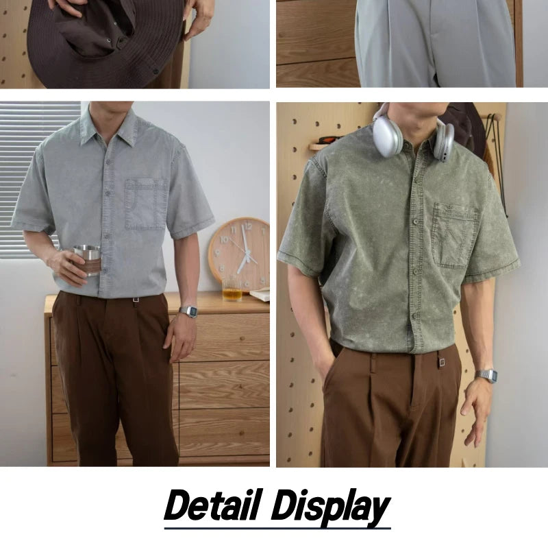 Vintage Snowflake Casual Shirt Customizable Logo Print High-End Series Men's Fashion Classic Style Clothing Viralgem Store