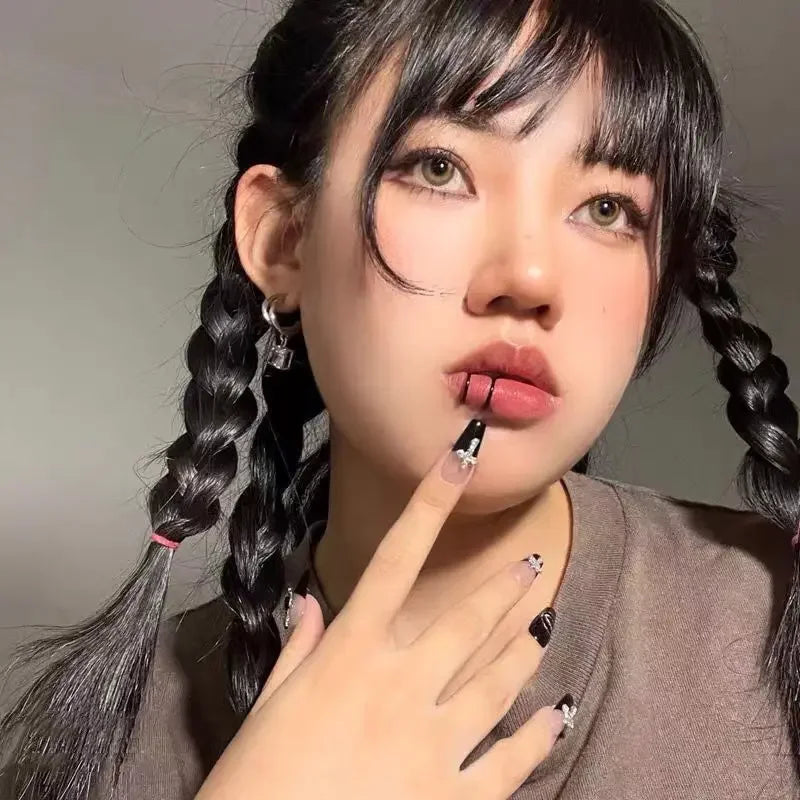 Women Lips Rings Medical Titanium Steel Nose Ring Fake Nose Ring Septum Piercing Clip on Mouth Ring Fake Piercing Body Clip Hoop Viralgem Store