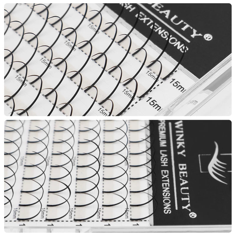 winky beauty 12Rows A/M Shape Spikes Lashes Individual Wispy Premade Fans Eyelash Extension Self-Grafting Makeup False Eyelashes Viralgem Store