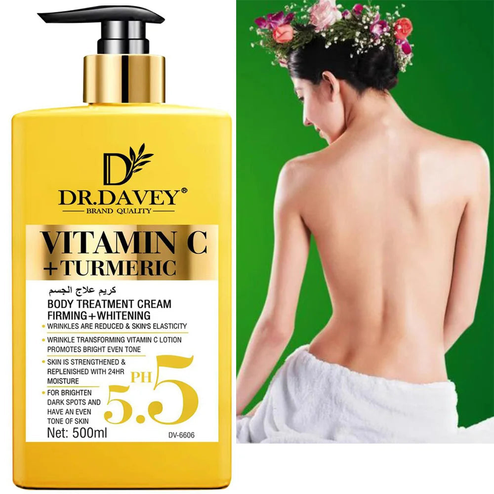 Vitamin C+Turmeric  Body Lotion Brightening Cream. Anti-aging cream for age spots, dark spots on face, hands, body. Large 500ml Viralgem Store