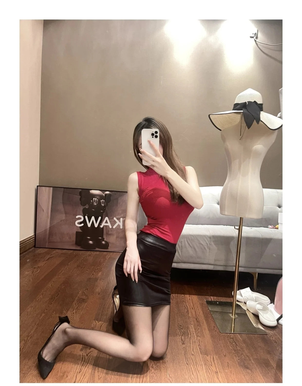 WOMENGAGA Leather Matte Slim Mini Sexy Fashion PU Hot Short High Waist Skirt Korean Nightclub Streetwear Wholesale Clothes 7ST Viralgem Store