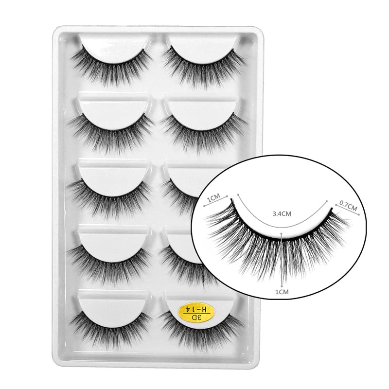 5 Pairs 3D Mink False Eyelashes h13, Soft Eyelash Extension Natural Eyelashes makeup Lashes Wholesale G800, G806 Viralgem Store