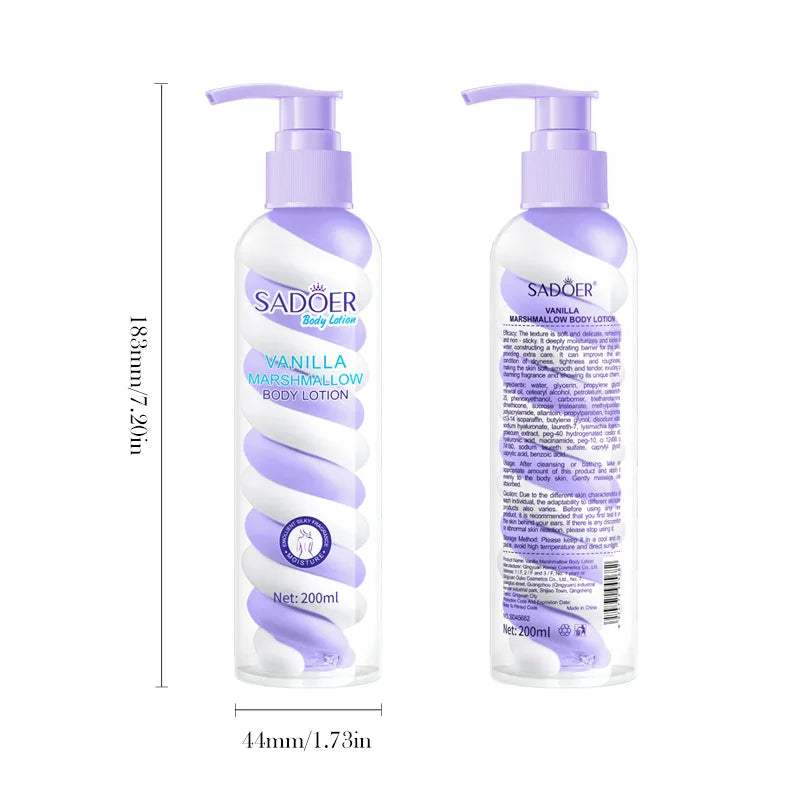 Vanilla Body Lotion 200ml Moisturizing And Nourishing for Autumn And Winter Cotton Candy Scented Body Milk Viralgem Store