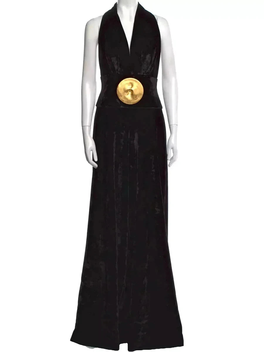 TWOTWINSTYLE Black Slimming Spliced Sequined Fashion Jumpsuits for Women Halter Sleeveless Backless High Waist Jumpsuit Female Viralgem Store