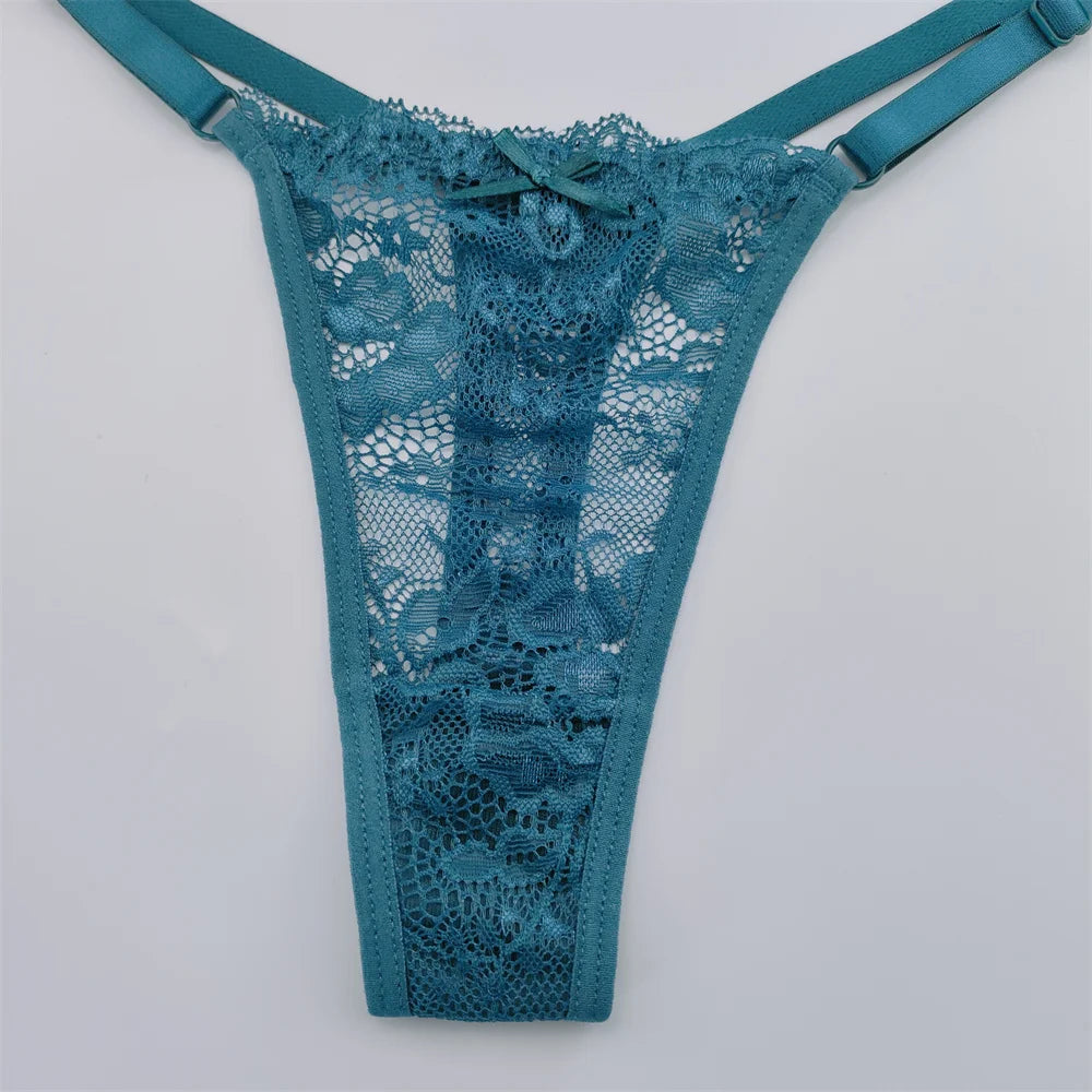 3Pcs/Set New Lace G-string Women's Sexy Underwear Low Waist Breathable Briefs Ladies Intimates Soft Thong Lingerie Fast Shipping