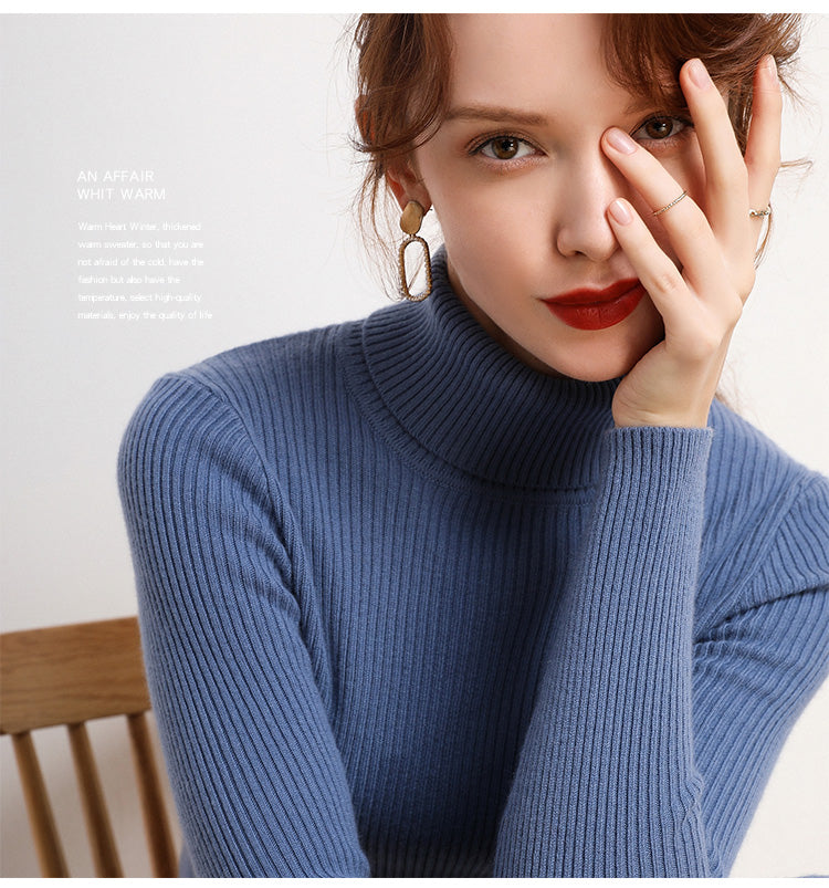 Women Turtleneck Sweater Knitted Soft Pullovers Cashmere Jumpers Basic Soft Sweaters For Women 2024 Autumn Winter