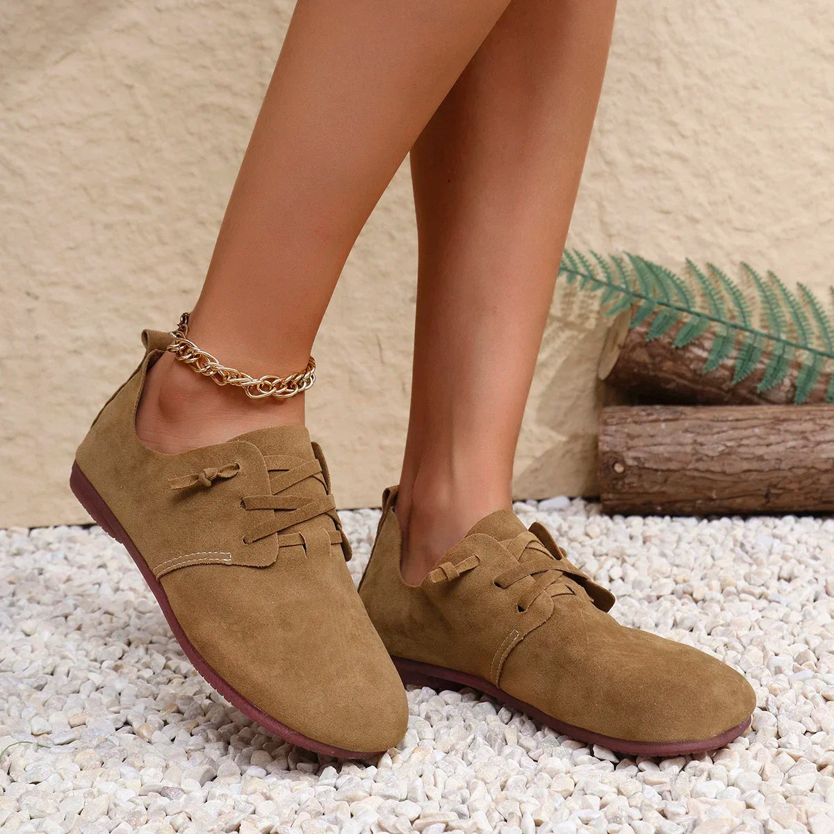 2025 Spring New Women's Flat Shoes Fashion Round Toe Flats Lightweight Lace-up Single Shoes Outdoor Casual Shoes Size 36-43 Viralgem Store