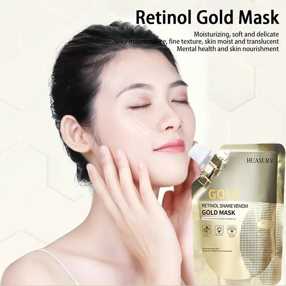 2pcs*100g Moisturizing Retinol Snake Venom Peptide Gold Mask Moisturizing Firmness Brighten Facial Mask Oil Control Skin Care Viralgem Store