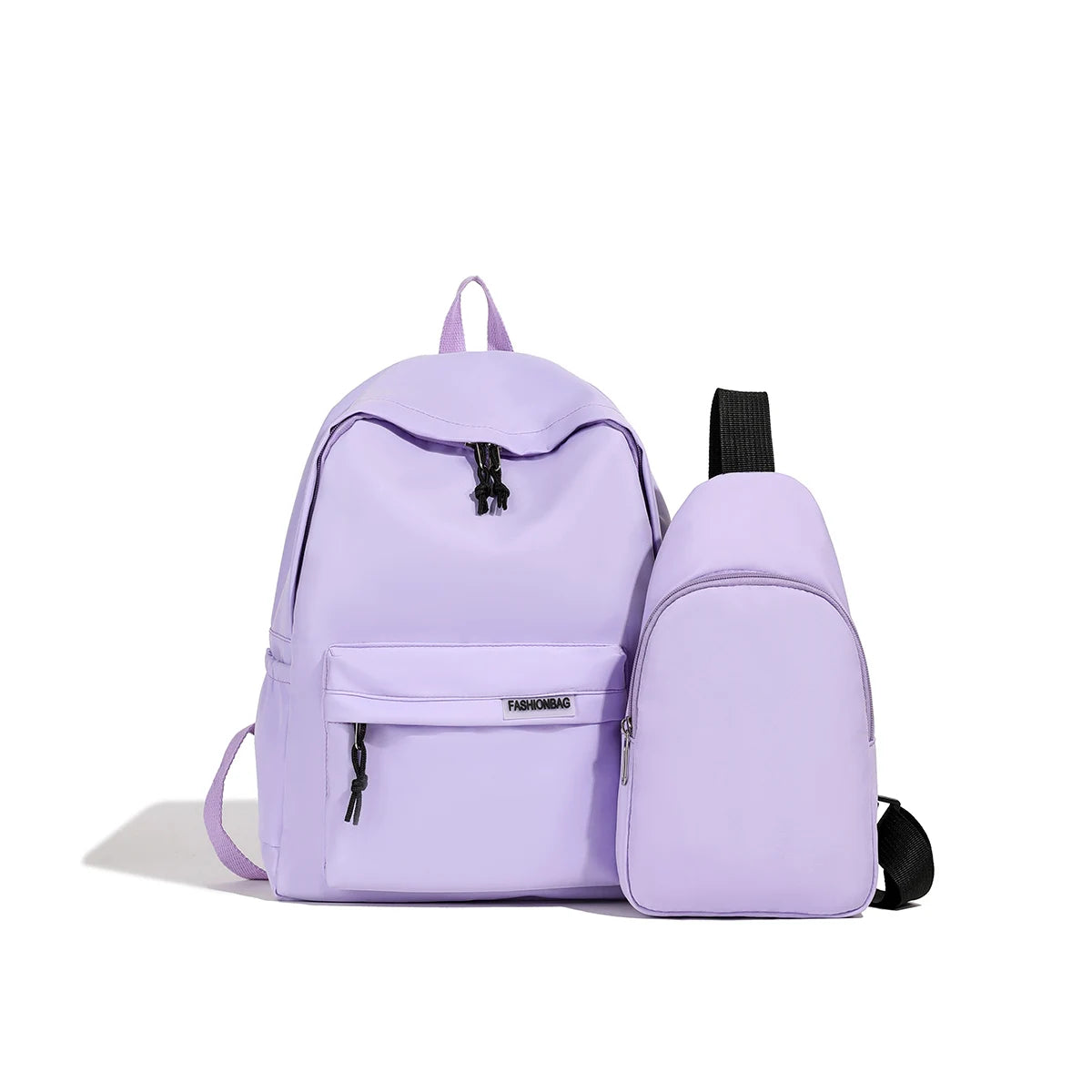 2pcs Bagset back to school Nylon Women Backpack Female Travel Bag  Solid Color Large Capacity School Season Casual Schoolbag
