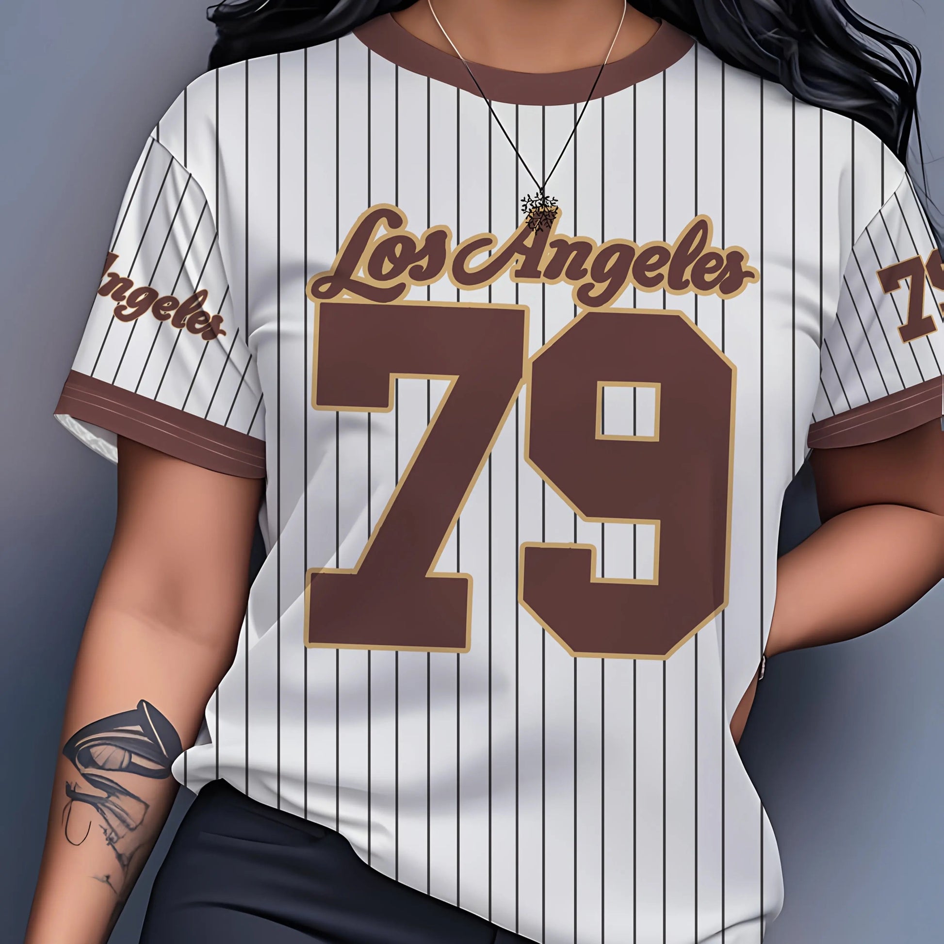 Women's Los Angeles 79 Soft Breathable Pattern T-Shirt Sports Fashion Casual Quick-Drying Short-Sleeved Summer Women's Clothing Viralgem Store