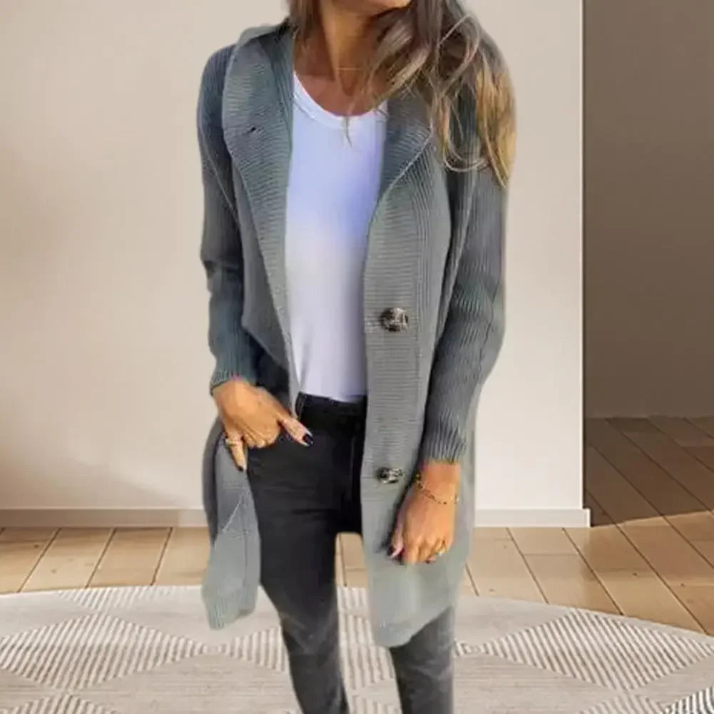 VIta Sweater Gothic Clothes Women Button Autumn Big Size Cardigan Long Sleeve Gray Sweater Polo Sweater Women