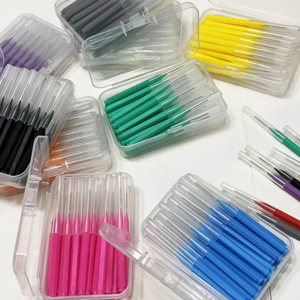 30pcsInterdental Brushes Dental Brush Between Teeth For Dental Orthodontic Clean Between Teeth Cleaning Tools Soft Micro Brushes