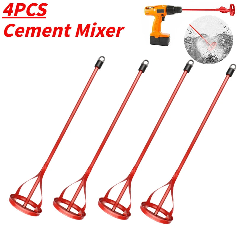 1-5PCS Hexagon Shaft Plaster Paint Mixer Mixing Paddle Rod Electric Drill Construction Agitator Mud Grouting Mortar Tool