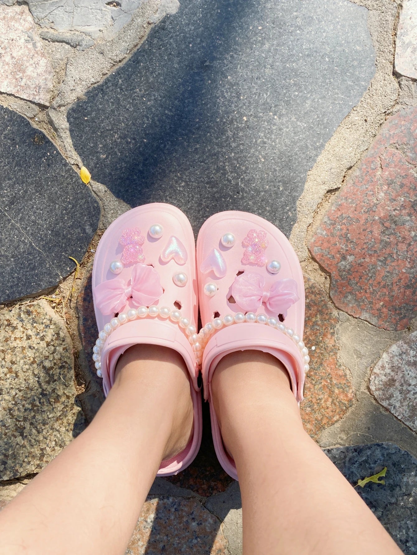 14pcs Shoe Accessories For Hollowed-Out Shoes, Diy Cloth Flowers, Bows, Pearls, And Removable Garden Shoe Decorations