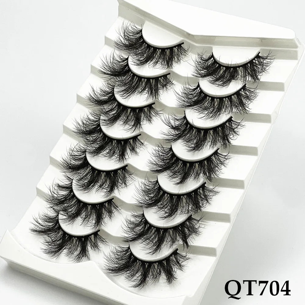 5/7/8 pairs 3D mink Lashes ,soft fluffy natural false eyelashes，individual eyelash extension, makeup tools lashes wholesale