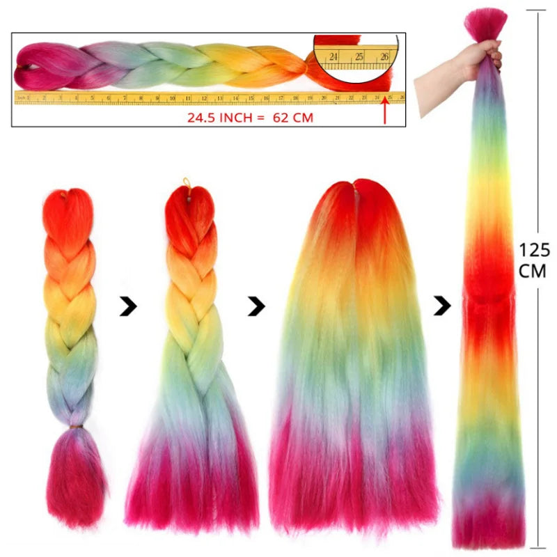WIGSIN 24Inch Synthetic Long Straight Jumbo Braiding Hair Extension DIY Box Twist Crochet Hairpiece for Women Viralgem Store
