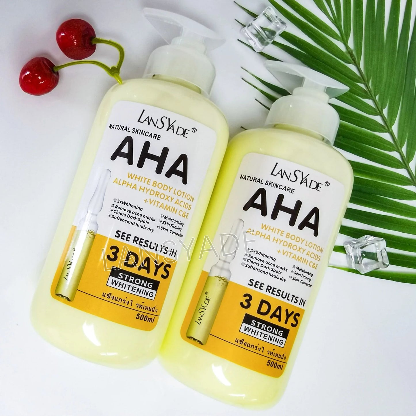 500ml Whitening Body Lotion ALPHA Hydroxy Acids+Vitamin C&E See Results In 3 Days Moisturizing Lightening Body Cream Lotion Skin