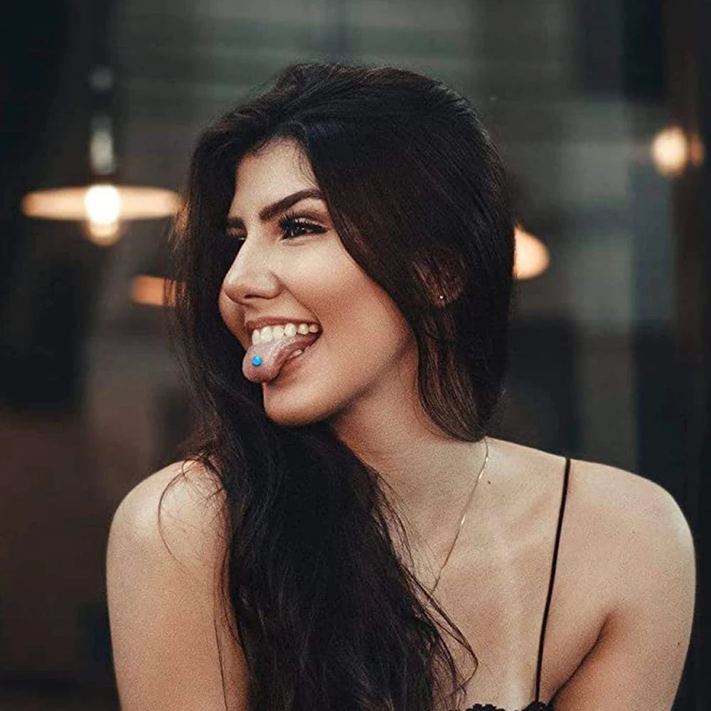 1PCS-4PCS Stainless Steel 14G Tongue Rings Barbell Pink Tongue Barbell Jewelry for Women Piercing Tongue Body Piercing Pink Viralgem Store