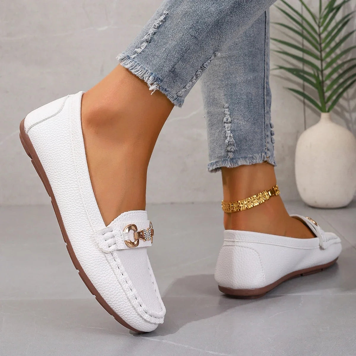 Women's Casual Slip on Mary Jane Shoes 2025 Spring Autumn New Fashion Round Toe Solid Soft Sole Flat Loafers Zapatos De Mujer Viralgem Store