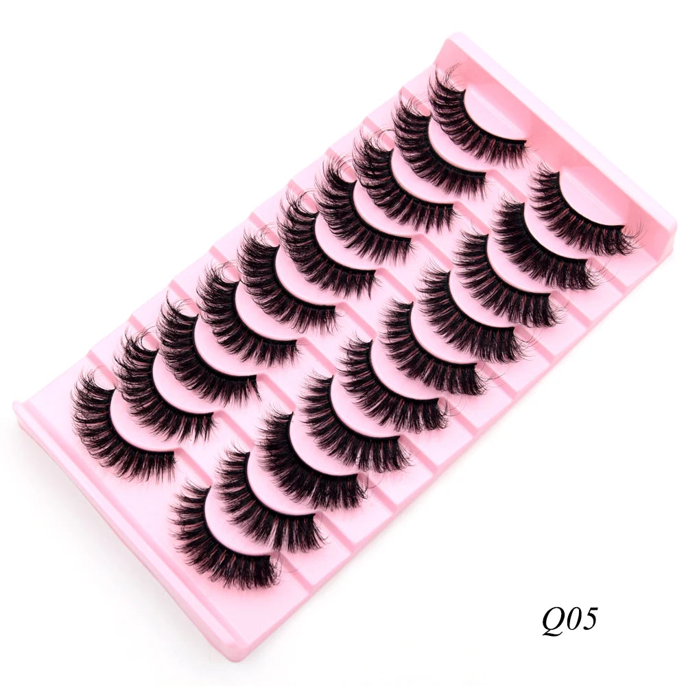 Visofree 3/10 Pairs Faux Mink Lashes Make Up Eyelashes Thick False Cils Natural Eyelash Extension Hand Made Fake Eyelashes Q03